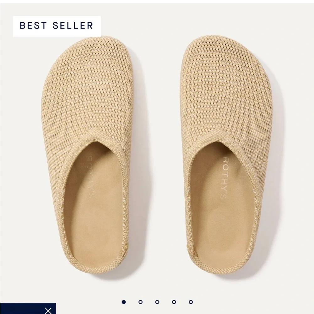 Rothy's Beige Knit Mules - Picture 1 of 5